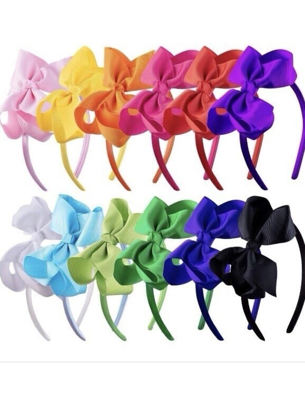 Deeka Headband with Bow Ribbon 12 Pieces - Headband Boutique Grosgrain Bo...